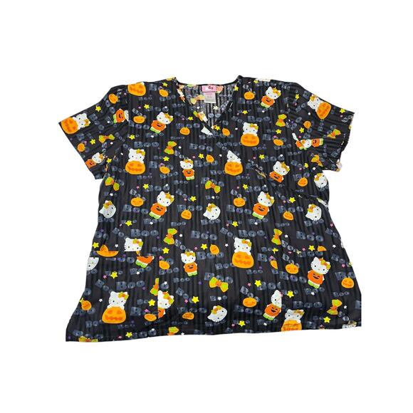 Hello Kitty Halloween Women's Scrub Top Size XL - Picture 1 of 6